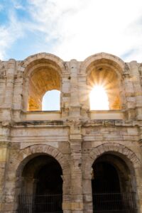 Arles ampitheatre on Classics School Trip to France
