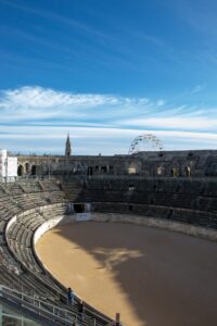 Nimes arena internal on Classics School Trip to France