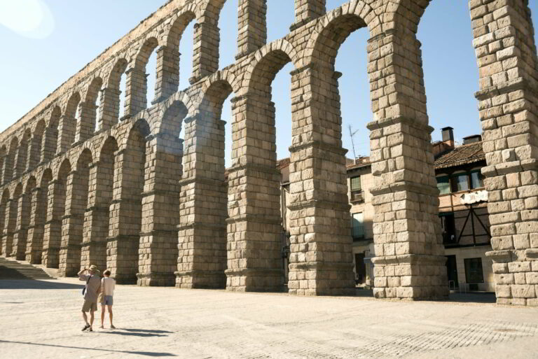 Segovia Roman aqueduct, excursion from Madrid school trip