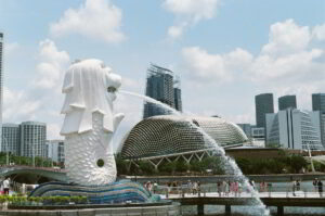 Singapore lion fountain on business school trips in Singapore and Malaysia