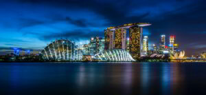 Singapore at night on MBA trip in Singapore