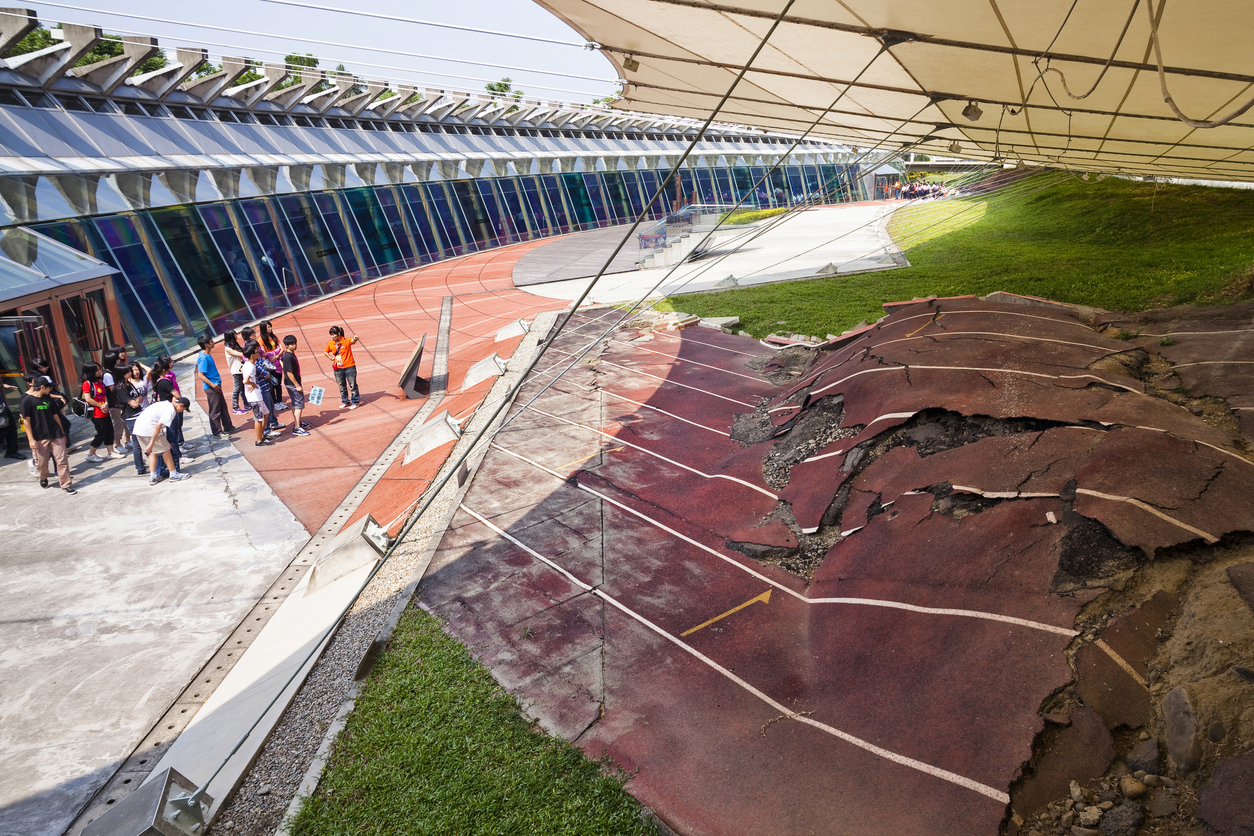 Earthquake Museum of Taiwan in Taichung, Taiwan.
