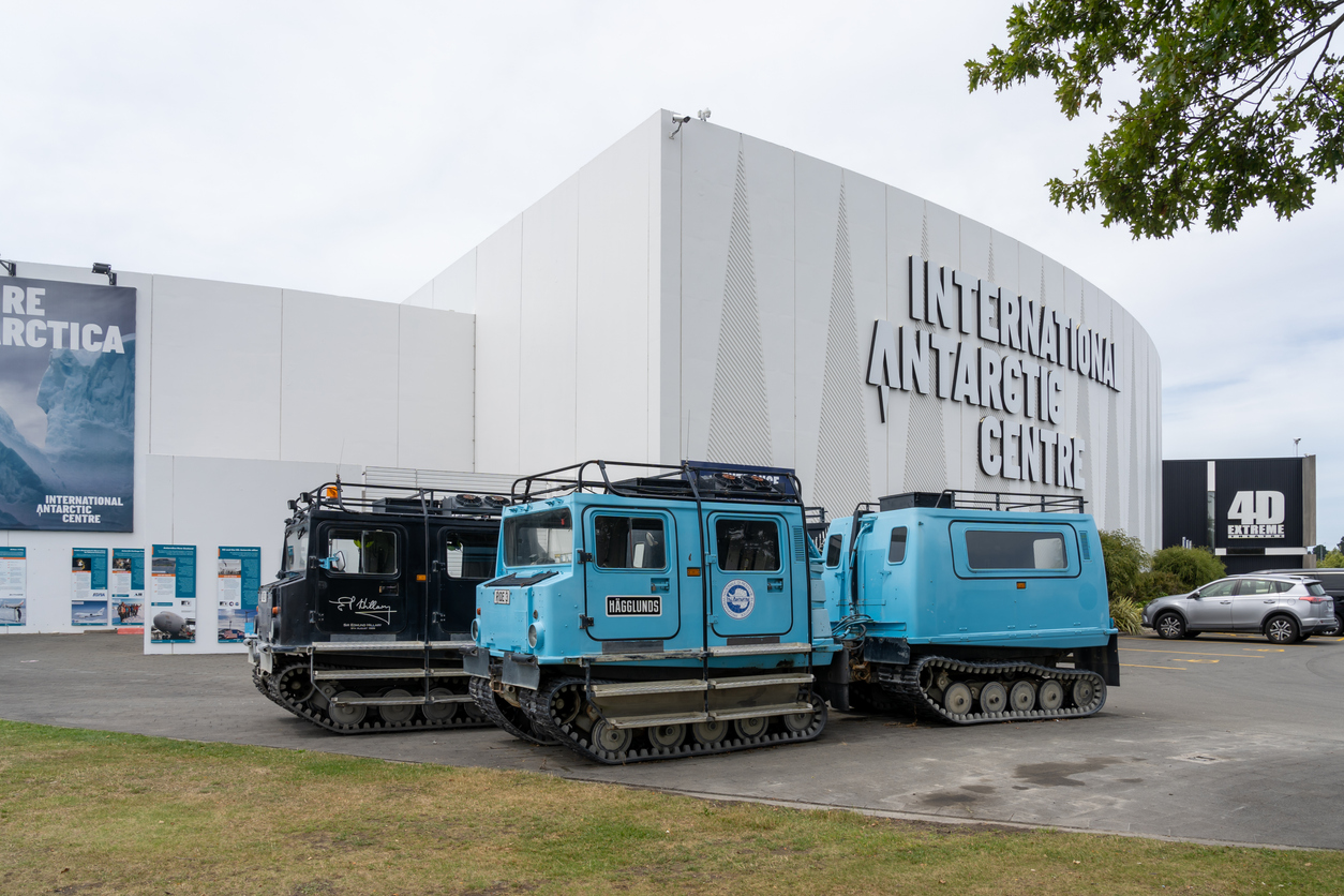 International Antarctic Centre with Antarctic vehicle in Christchurch, New Zealand.
