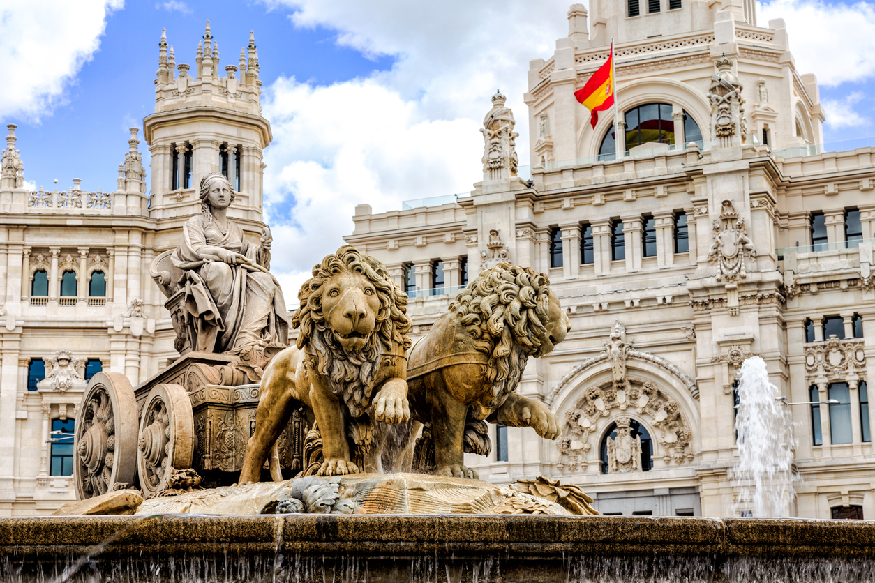 Cibeles fountain at Plaza de Cibeles in Madrid