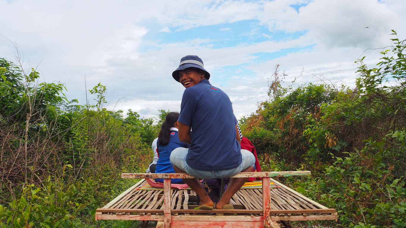 Bamboo Train in Battambang, Cambodia